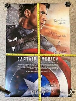 Captain America Cast Signed Poster CHRIS EVANS STAN ATWELL Carter Bucky Avengers