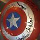 Captain America Cast Evans Renner Etc Signed Large Metal Shield Exact Proof Coa
