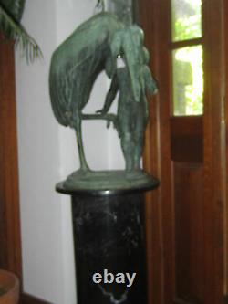 Carl Paul Jennewein Cast Bronze Sculpture Boy Stork 25 1/2 SIGNED CPJ 1941