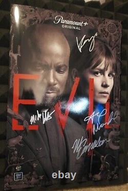 Cast Autographed Poster Evil Tv Series Mike Colter, Katja Herb13x19 + COA