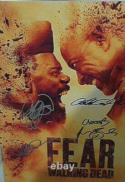 Cast Autographed Poster Fear The Walking Dead Lennie James & More + COA Act