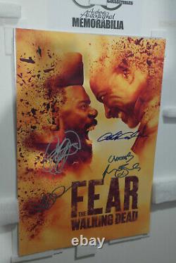 Cast Autographed Poster Fear The Walking Dead Lennie James & More + COA Act