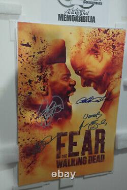 Cast Autographed Poster Fear The Walking Dead Lennie James & More + COA Act