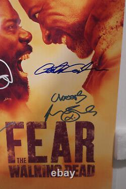 Cast Autographed Poster Fear The Walking Dead Lennie James & More + COA Act