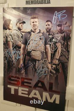 Cast Autographed Poster Seal Team David Boreanaz 13x19 + COA