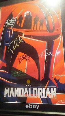 Cast Autographed Poster Star Wars The Mandalorian Pedro Pascal + COA