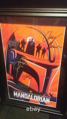 Cast Autographed Poster Star Wars The Mandalorian Pedro Pascal + COA