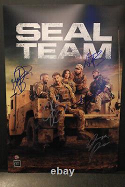 Cast Autographed Poster T. V Series Seal Team David Boreanaz 13x19 + COA