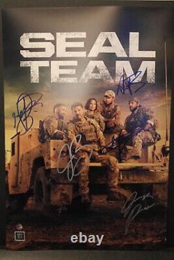 Cast Autographed Poster T. V Series Seal Team David Boreanaz 13x19 + COA