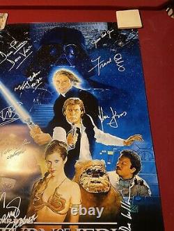 Cast SIGNED STAR WARS Movie Poster Return Of The Jedi Poster! Mark Hamill ++