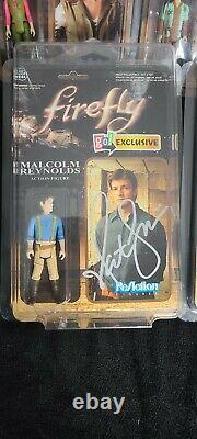 Cast Signed Firefly ReAction Figures Nathan Fillion x3 Alan Tudyk Autograph