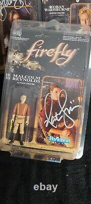 Cast Signed Firefly ReAction Figures Nathan Fillion x3 Alan Tudyk Autograph