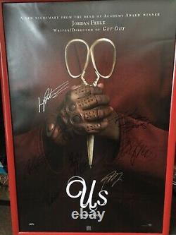 Cast Signed Framed World Premier Jordan Peele US Original Poster Nice Bonus Rare