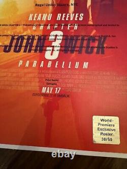 Cast Signed John Wick Chapter 3 27x40 Movie Poster Keanu Reeves COA 30 Of 50