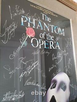 Cast Signed (Kevin Grey) 1986 Phantom of the Opera Poster Professionally Framed