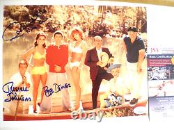 Cast Signed Photo Gilligan's Island-dawn Wells-bob Denver & Russell Johnson -jsa