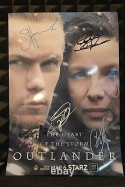 Cast Signed Poster Outlander Starz Series Sam Heughan 13x19 + COA