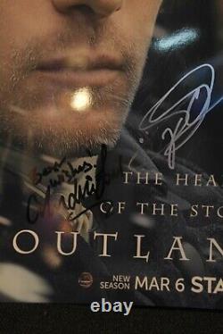 Cast Signed Poster Outlander Starz Series Sam Heughan 13x19 + COA