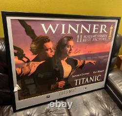 Cast Signed Titanic Movie Poster- Cameron, DiCaprio, Winslet, Zane- Framed