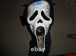 Cast Signed x7 Wes Craven's Scream Ghostface Mask Arquette, Campbell, Rose