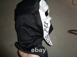 Cast Signed x7 Wes Craven's Scream Ghostface Mask Arquette, Campbell, Rose