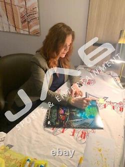 Cast signed insc TMNT suede framed 16x20 JSA Pais Tochi Feldman Rist Hoag Saito