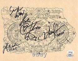 Cast signed inscribed The Goonies Map Feldman Astin Choen KeQuan Green JSA COA