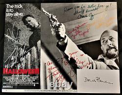 Cast signed the original 1st Halloween movie vintage lobby card 7 signatures PSA