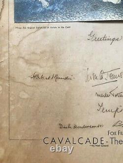 Cavalcade Cast Signed Poster Photograph Clive Brook Una O'Connor 1933 Movie RARE