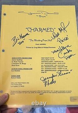 Charmed cast signed script cover Signed by Rose McGowan, Holly Marie Combs, etc