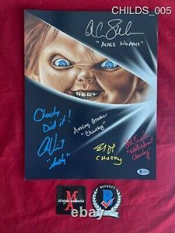 Child's Play Cast Signed 11x14 Photo! Chucky! Brad Dourif + 4 Beckett Coa