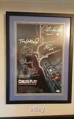 Child's Play Movie Poster Signed by Cast 17x23 Framed Horror Auto'd JSA