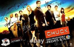 Chuck Cast Signed Autograph 11X17 Poster 9 Autos Levi Sahay Krinsky JSA XX29782