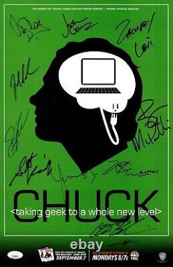 Chuck Cast Signed Autographed 11X17 Poster 10 Autos Levi Baldwin JSA XX29854