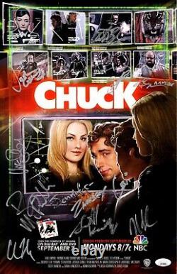 Chuck Cast Signed Autographed 11X17 Poster 10 Autos Levi McPartlin JSA XX29868