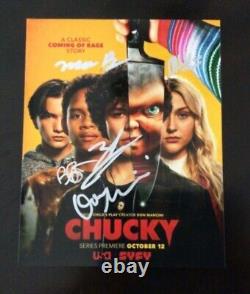 Chucky Series Cast Signed Photo Alyvia Alyn Lind Don Mancini Zackary Arthur Psa