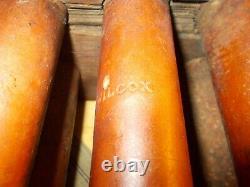 Circa 1830 Twelve Tube Redware Candle Mold In Red Painted Wood Stand Signed Tube