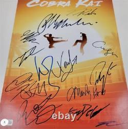 Cobra Kai Cast (14) signed 12x18 poster photo 14 autographs Beckett BAS LOA