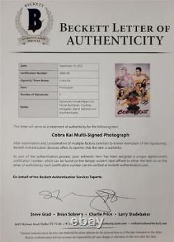 Cobra Kai Cast (5) signed 12x18 poster photo 5 autographs Beckett BAS LOA