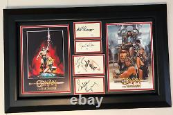 Conan Cast Signed Photo Display Schwarzenegger, Jones, Mako, Bergman Jsa Coa