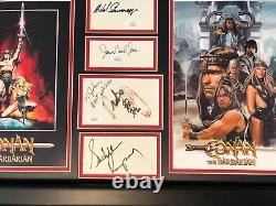 Conan Cast Signed Photo Display Schwarzenegger, Jones, Mako, Bergman Jsa Coa