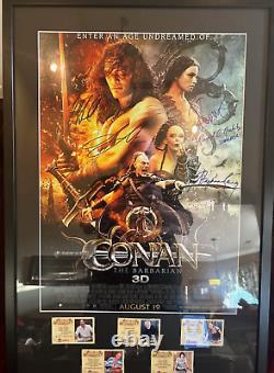 Conan The Barbarian cast signed 16x20 framed CA COA