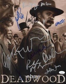 DEADWOOD Cast x10 Hand-Signed Timothy Olyphant 11x14 Photo (JSA COA)