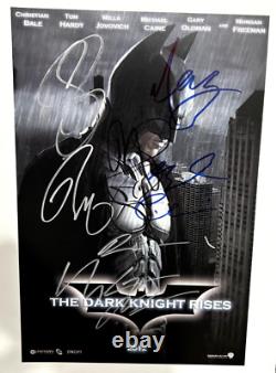 Dark Knight Rises Cast SIGNED Poster Bale Hardy Caine Oldman Freeman Autographs