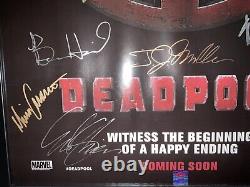 Deadpool Movie Cast Signed Full Sized Poster Professionally Framed withLOA