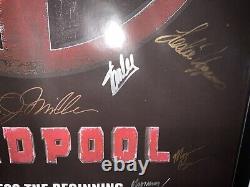 Deadpool Movie Cast Signed Full Sized Poster Professionally Framed withLOA