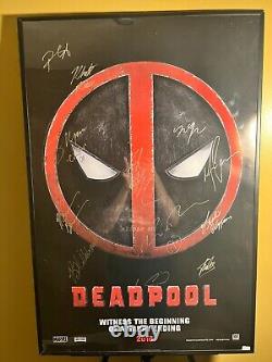 Deadpool Movie Poster Signed By Entire Cast with COA? Ryan Reynolds