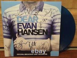 Dear Evan Hansen Double Blue Vinyl 2 Lp Signed By All 13 Original Broadway Cast