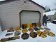 Early Vtg Lot Of 17 Cast Iron Cat Eye Marble Railroad Crossing Road Street Signs