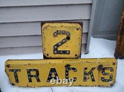 Early VTG LOT OF 17 CAST IRON CAT EYE MARBLE RAILROAD CROSSING ROAD STREET SIGNS